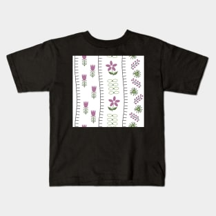 Needlepoint Embroidery Patten Purple Green Kids T-Shirt